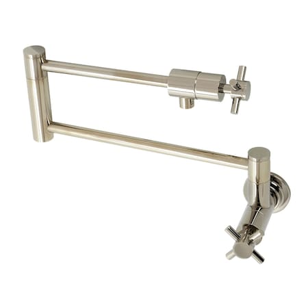 Kingston Brass KS4106DX Wall Mount Pot Filler, Polished Nickel KS4106DX